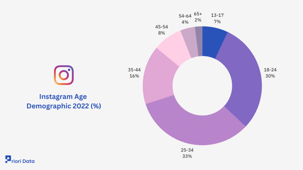 Instagram Age  Demographic 2022 (%)